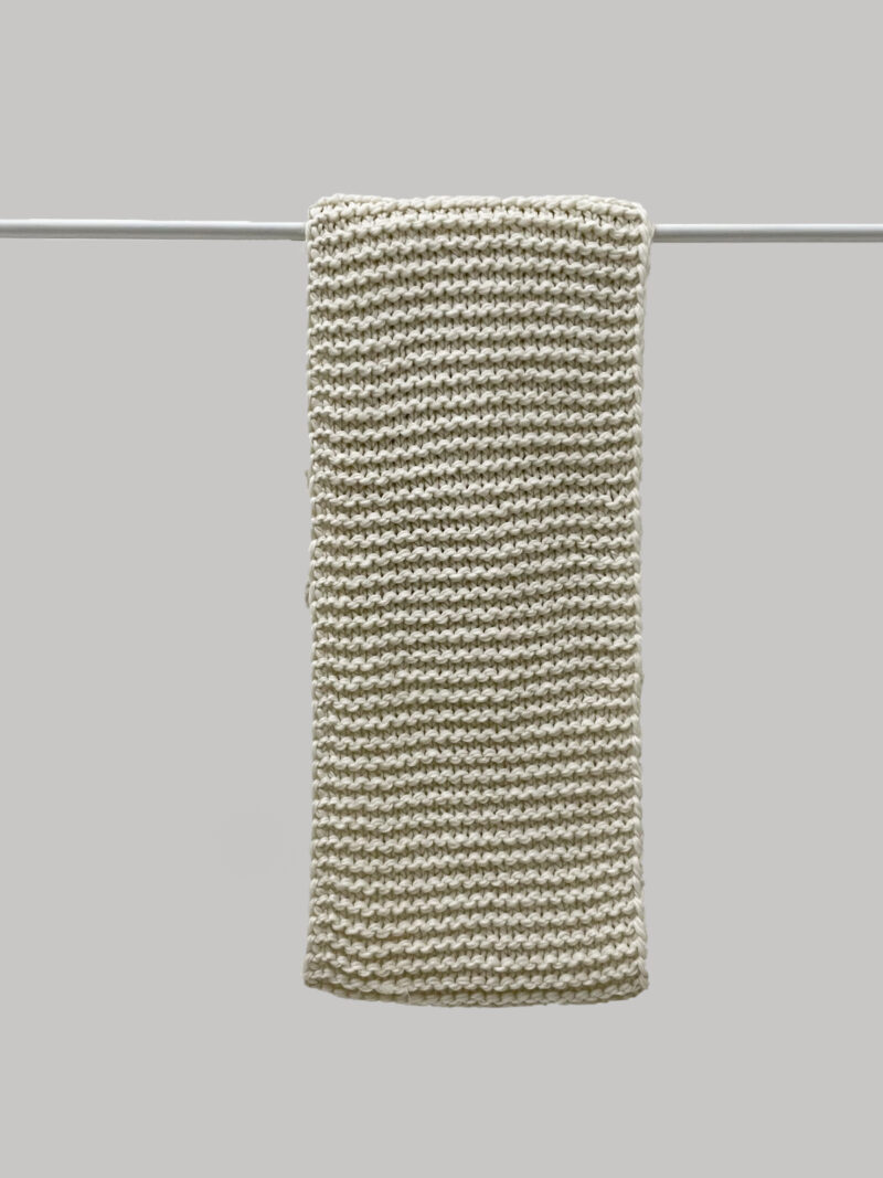 Beige knitted wool scarf