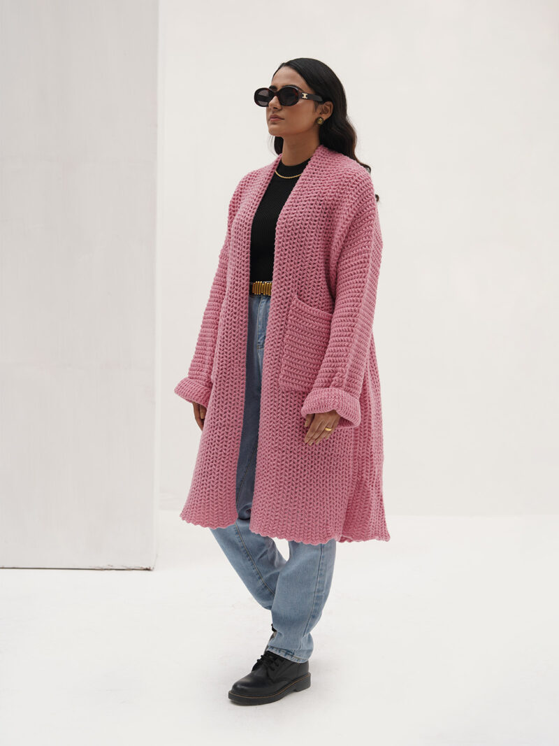 Pastel Pink Knitted Cardigan