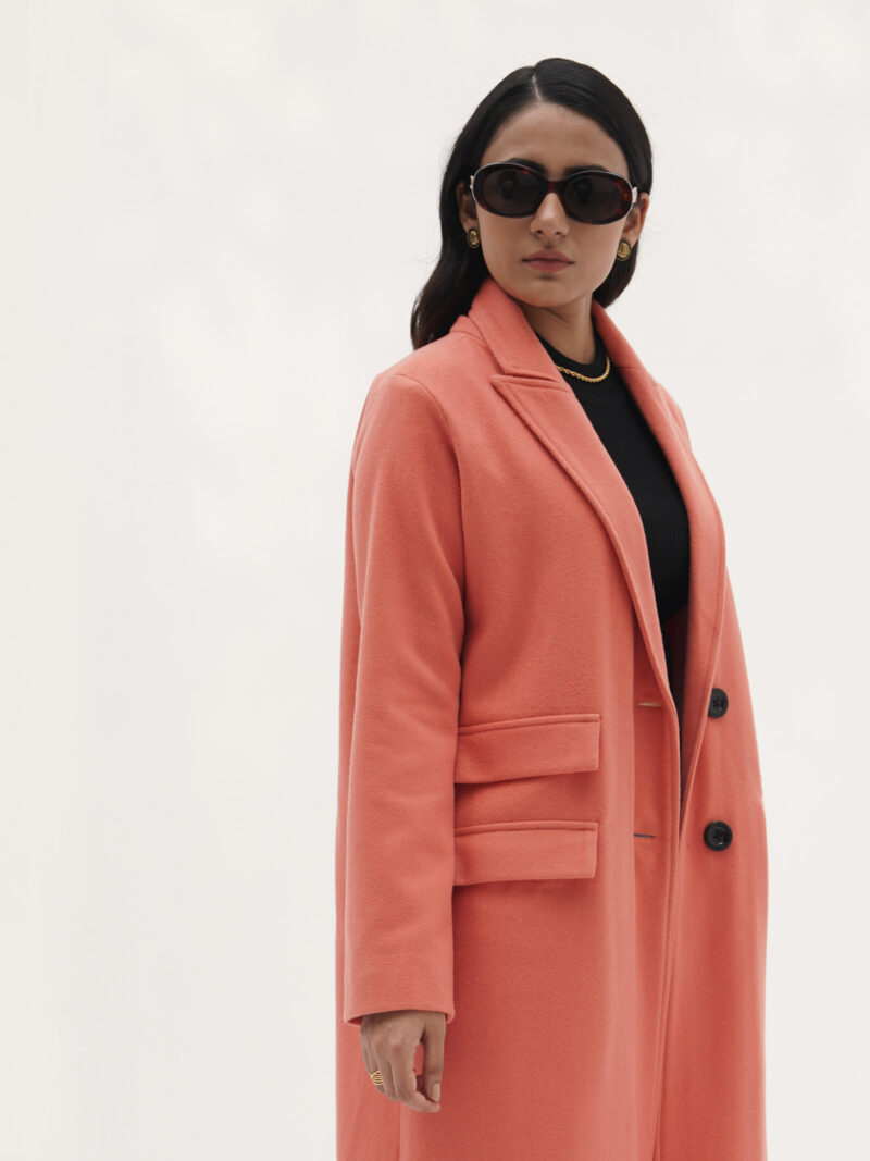 Peach Wool Blend Coat