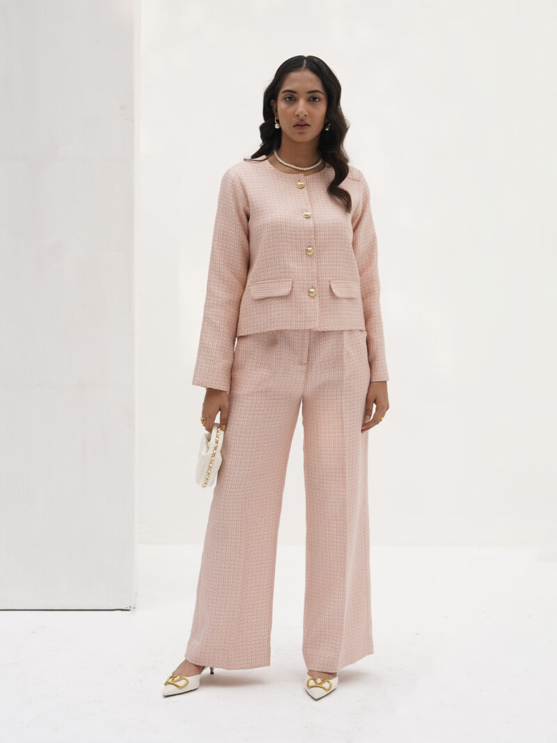 Peach Pink Tweed Co-ord