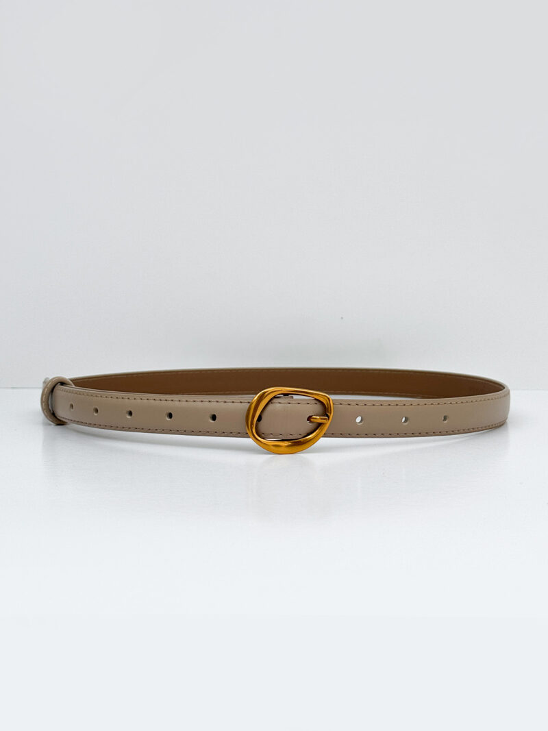Orb buckle belt - beige
