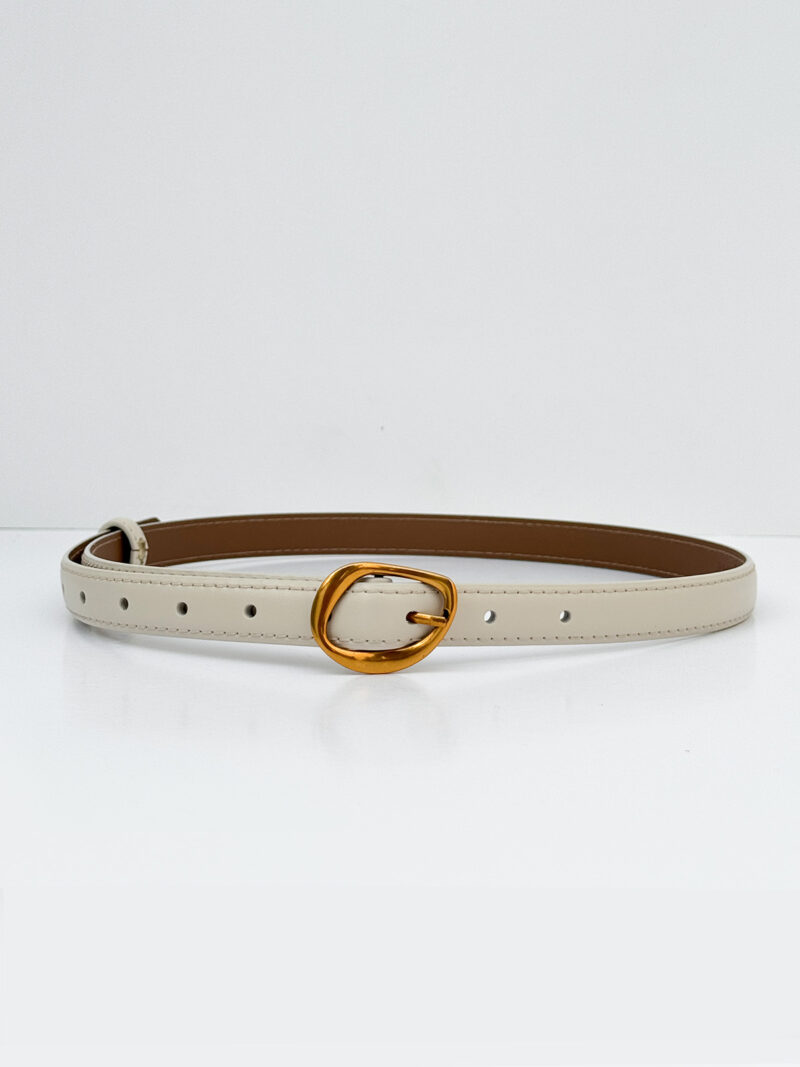 Orb buckle belt - cloud white