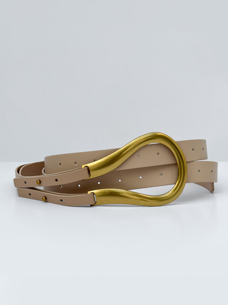 Horse buckle belt - beige