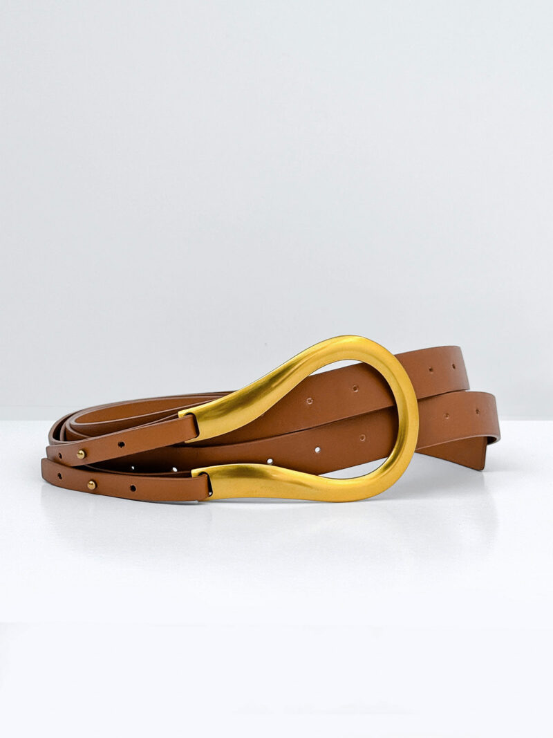 Horse buckle belt - camel