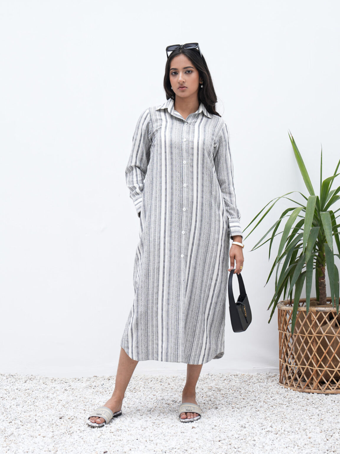 Mono Striped Shirt Dress • KUKU - Lifestyle Fashion Brand