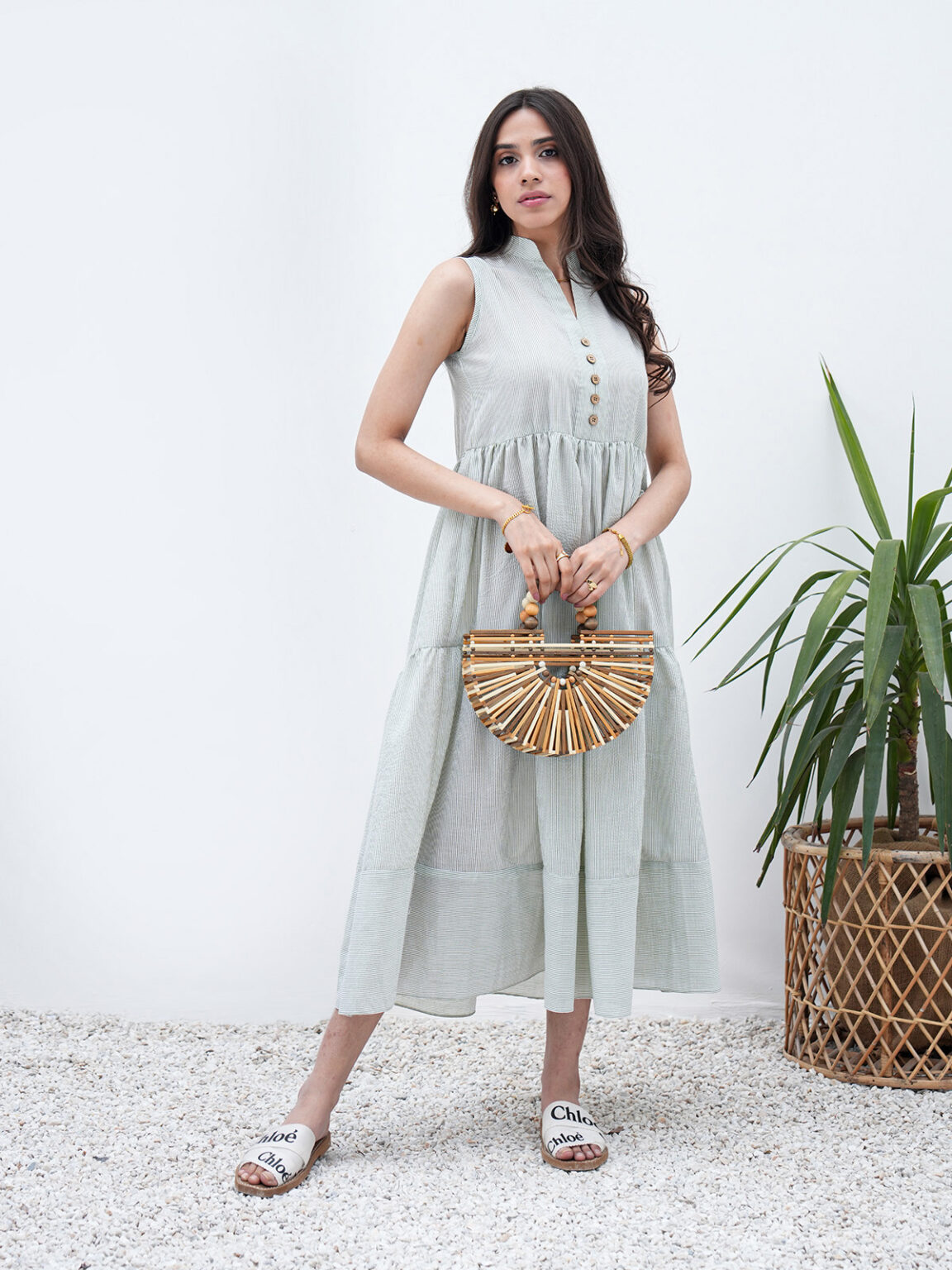 Sea Green Tiered Maxi Dress • KUKU Pakistan - Lifestyle fashion brand