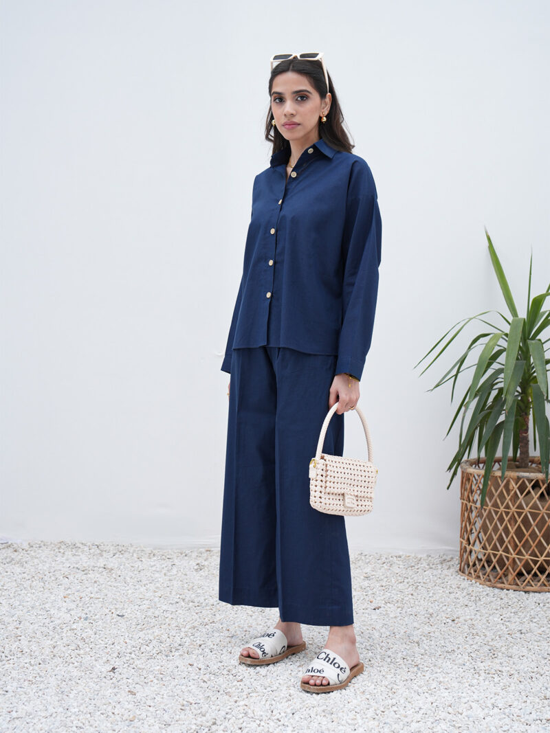 Slate Blue Linen Co-ord