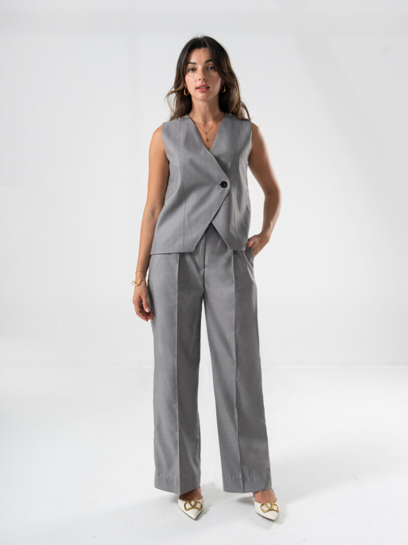 Grey tailored vest co-ord