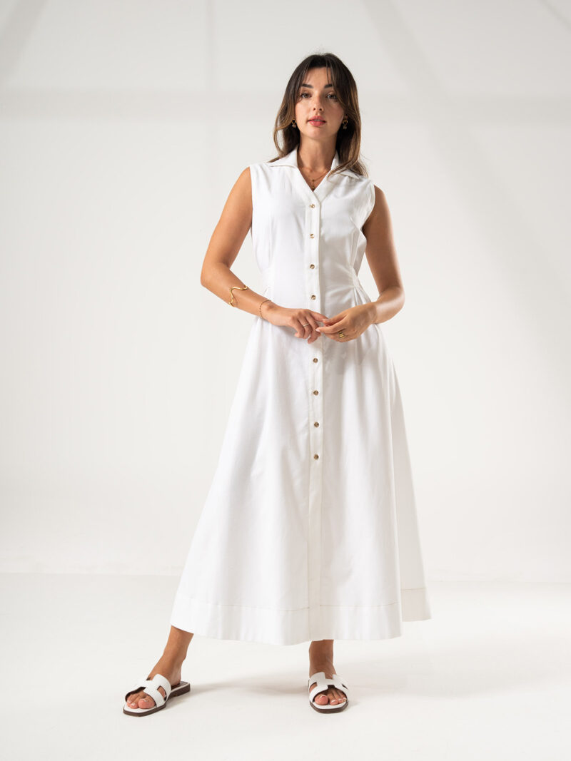 V-neck buttoned maxi dress