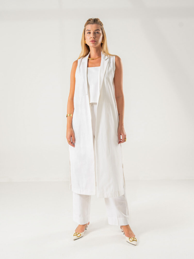 Luxe white lapelled ensemble