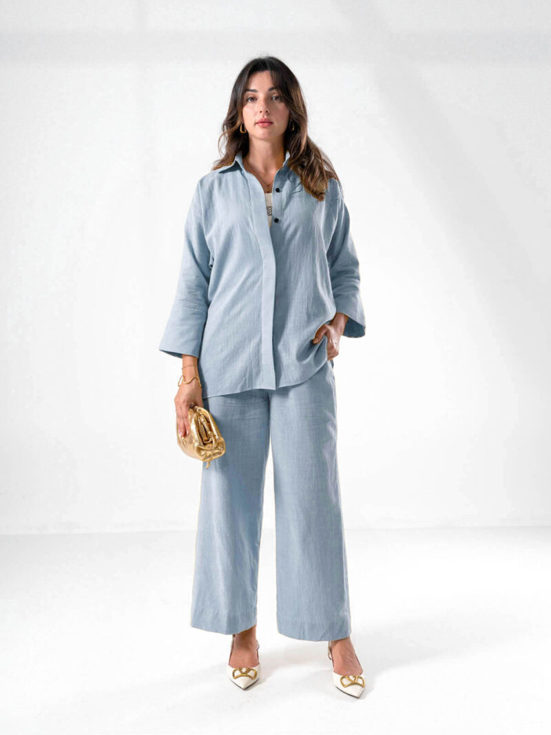 Aqua linen co-ord