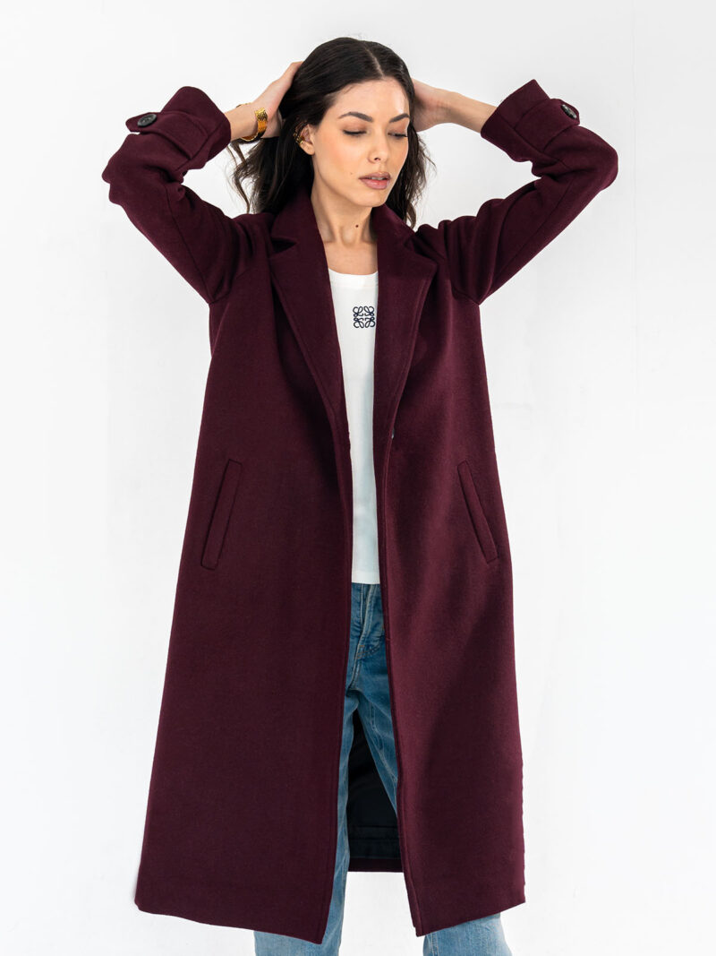 Mulberry wool blend coat