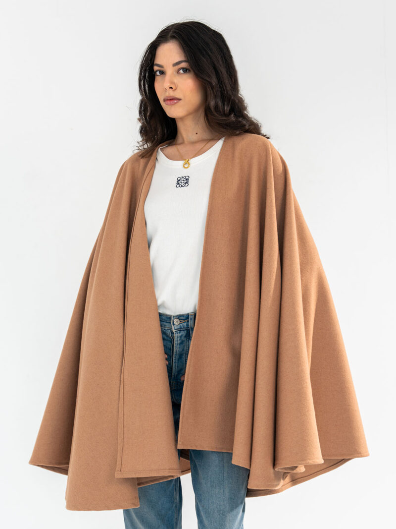 Camel wool cape
