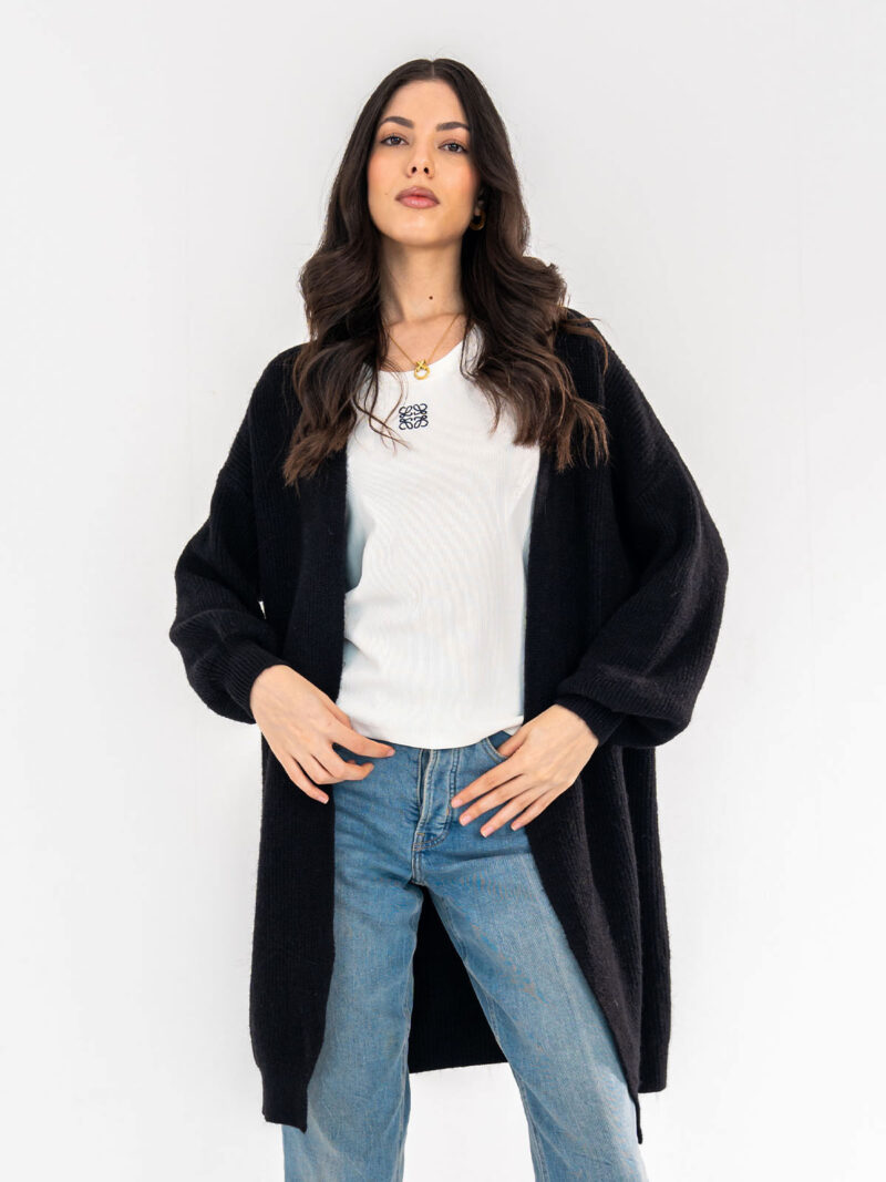Black knitted cardigan