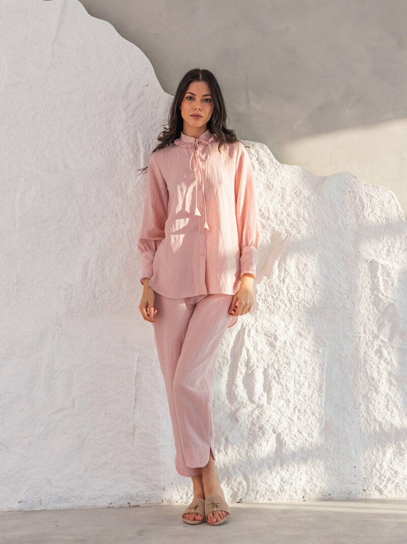 Pastel pink ruffled co-ord