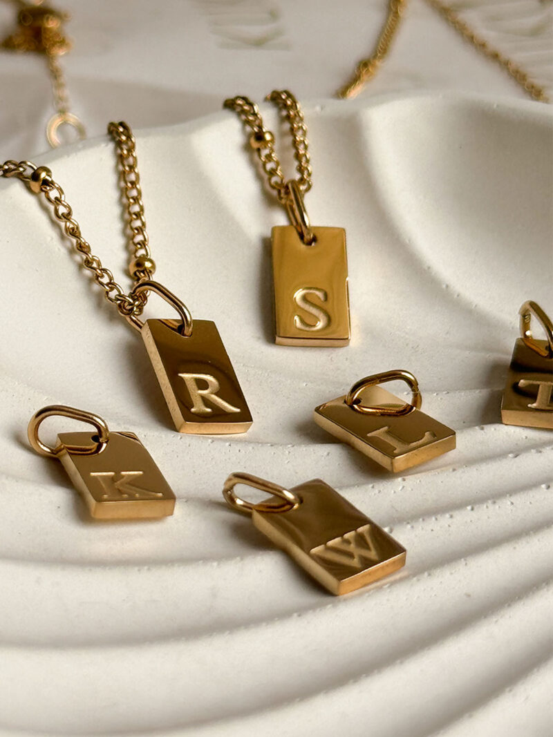Minimal Letter Charm Necklace