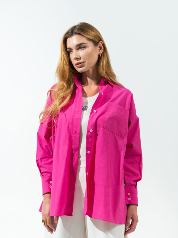 Fuchsia button down shirt