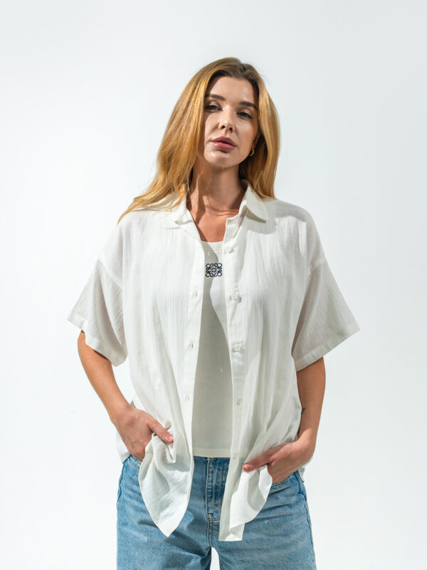 Short sleeves linen shirt