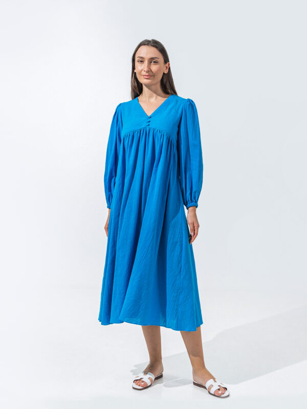 Sapphire Blue V-Neck Dress