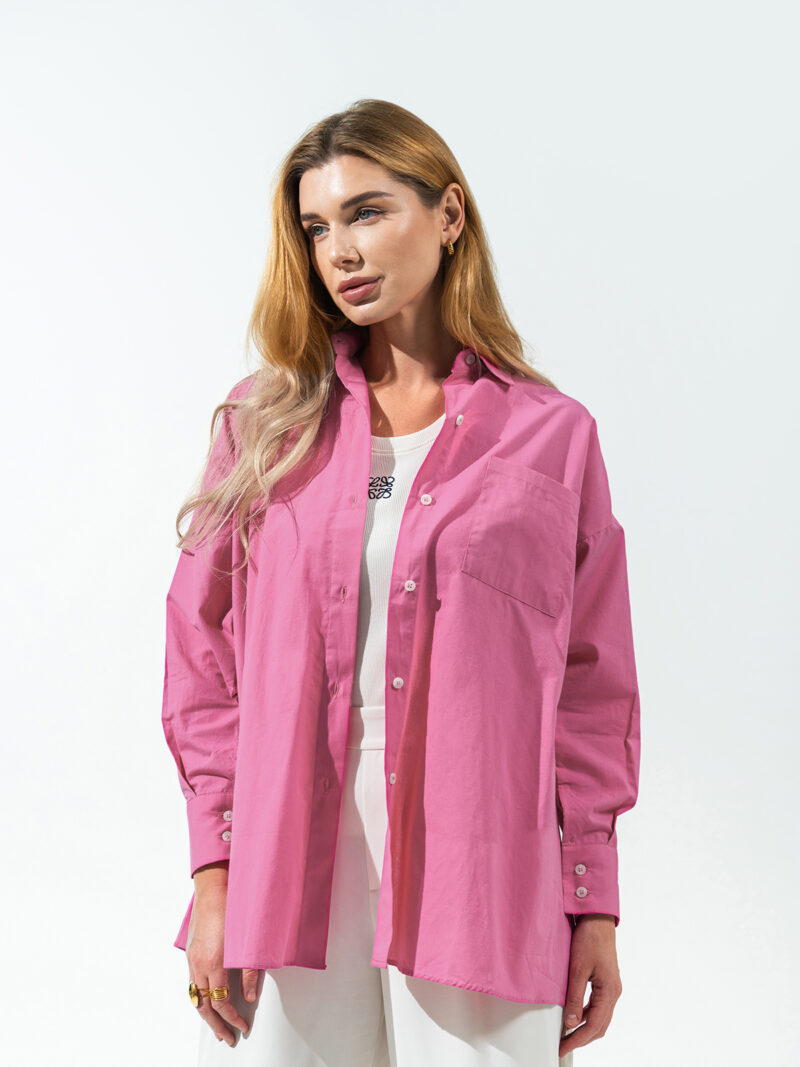 Fuchsia button down shirt