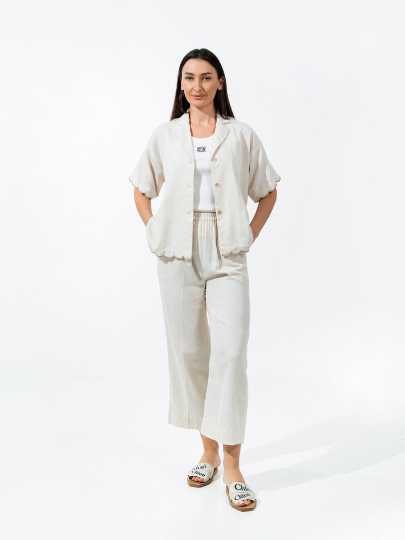 Lapel embroidered co-ord