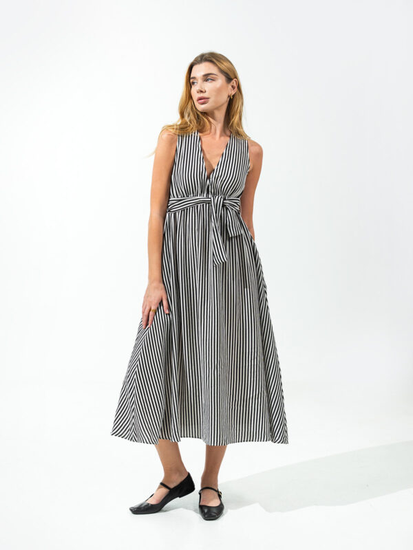 Mono Stripe Tie Dress