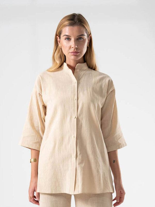 Beige linen top