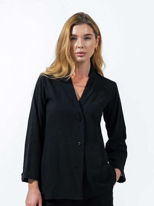 Lapel linen shirt