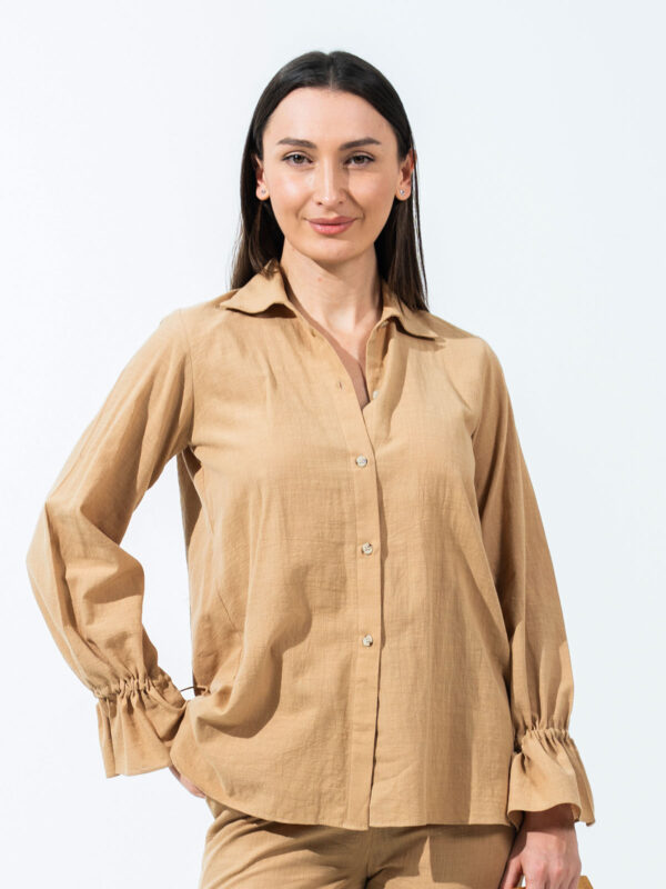 Taupe button down