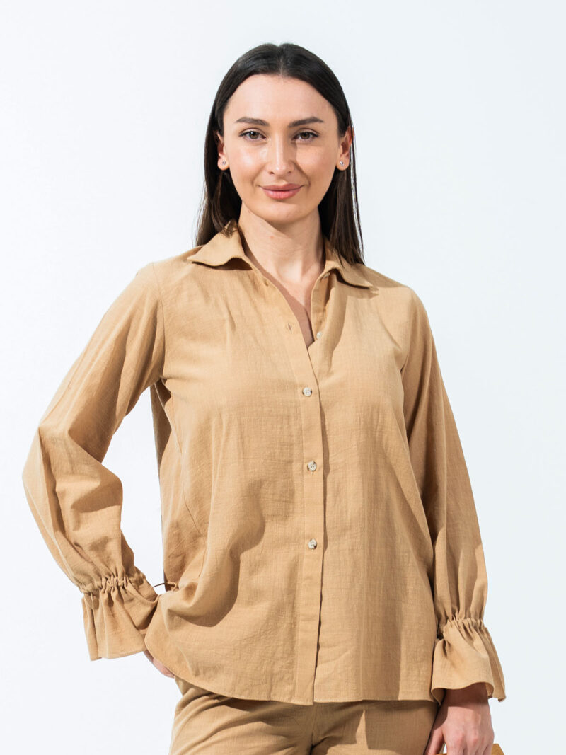 Taupe button down