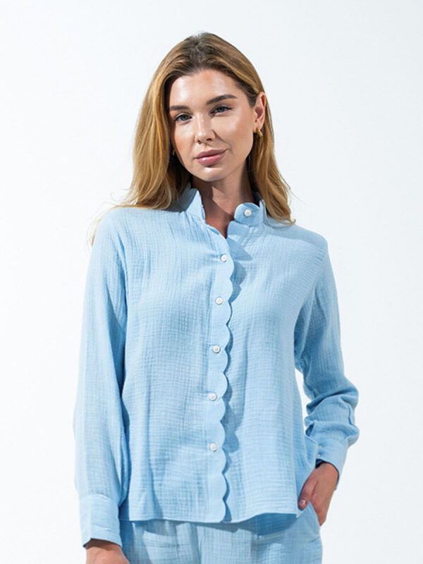 Scallop button down