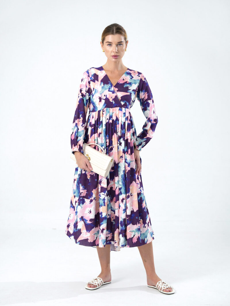 Swirl v-neck maxi dress
