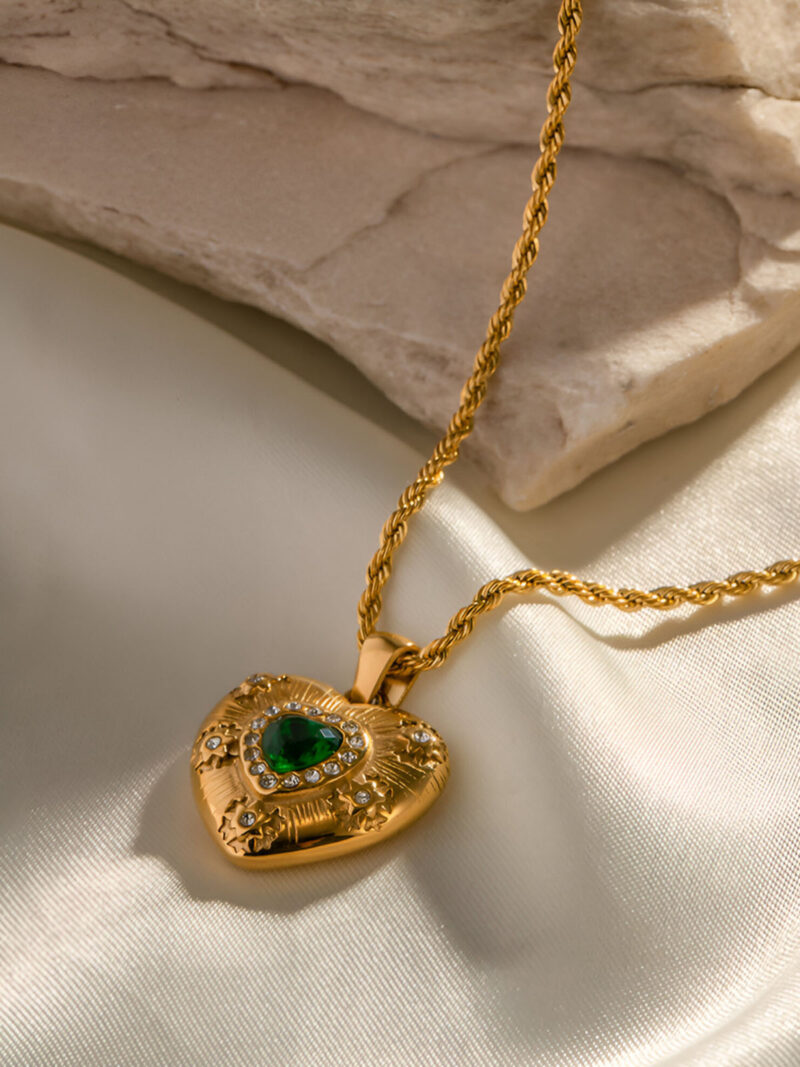 Emerald heart necklace